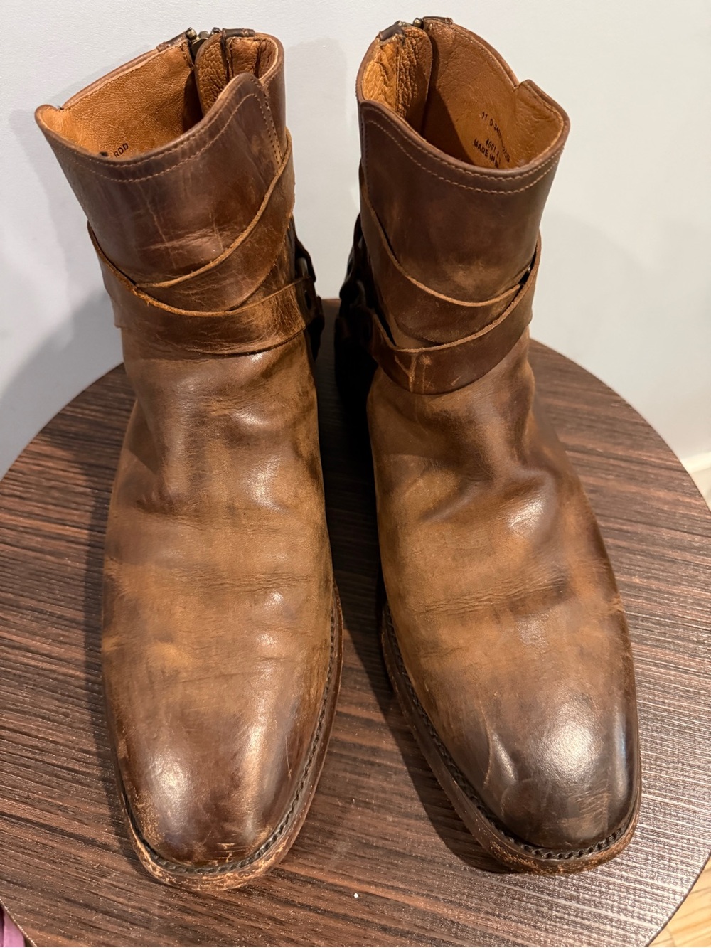 Frye Brown Leather Chukka Zip-Back Boots